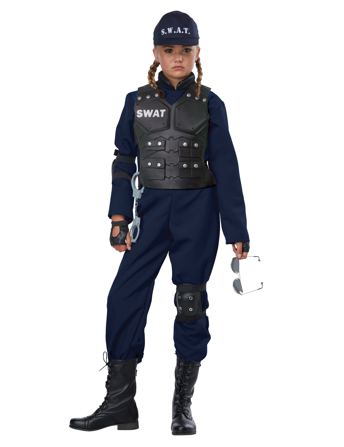 Déguisement SWAT luxe pour enfant bleu marine avec gilet pare-balles et accessoires