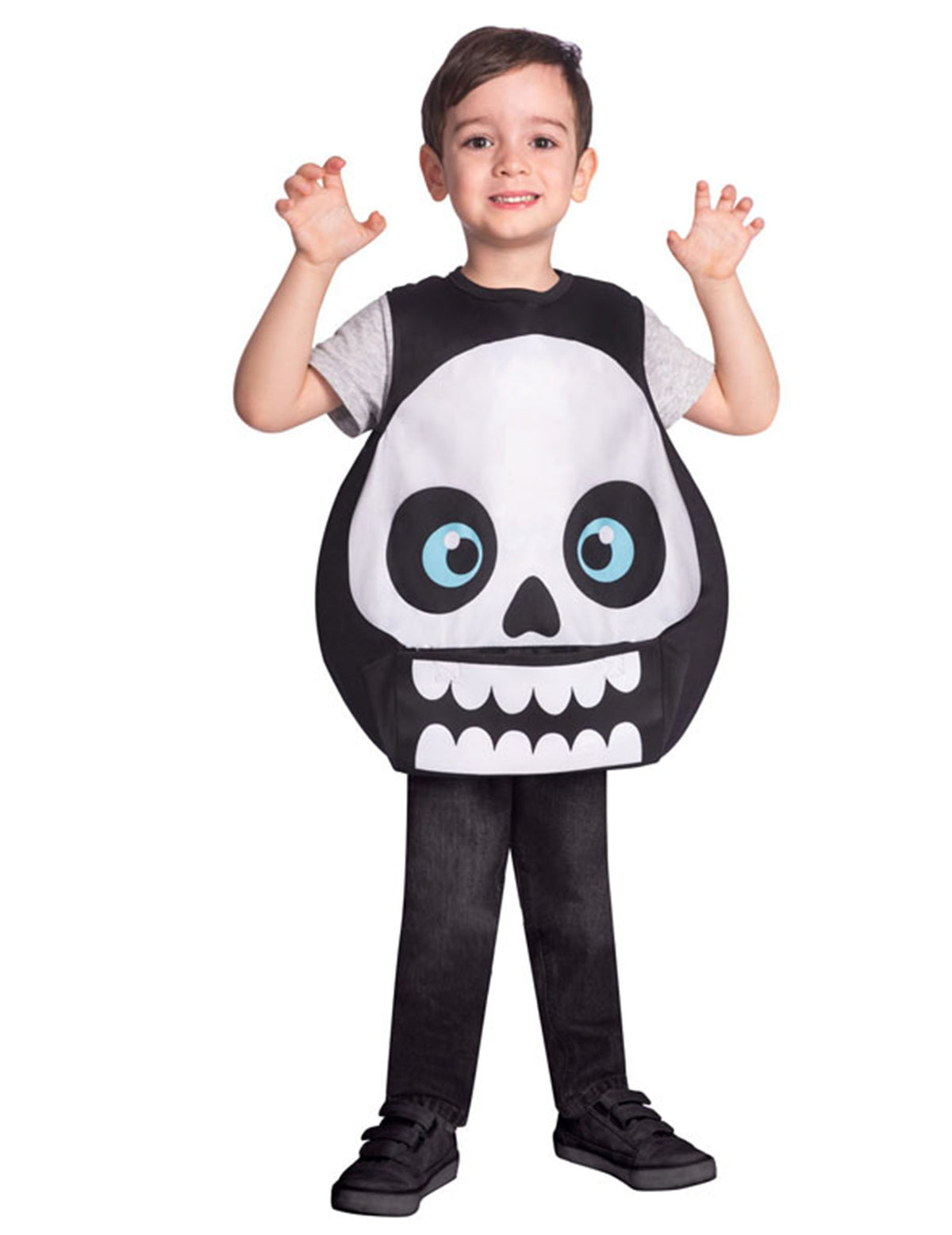 Déguisement tablier cachette squelette pour enfant noir et blanc