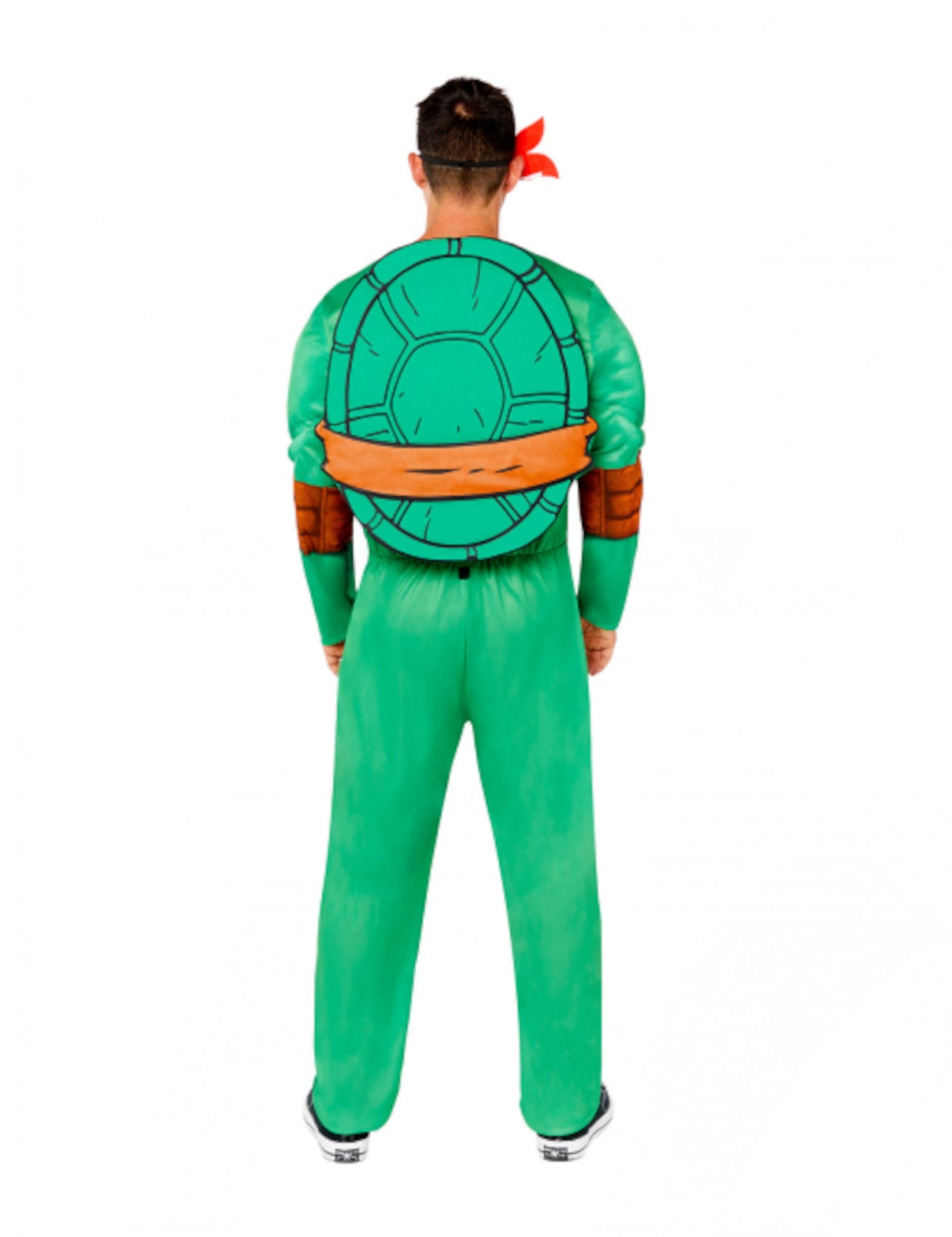 Vue de dos avec carapace du déguisement Tortue Ninja luxe