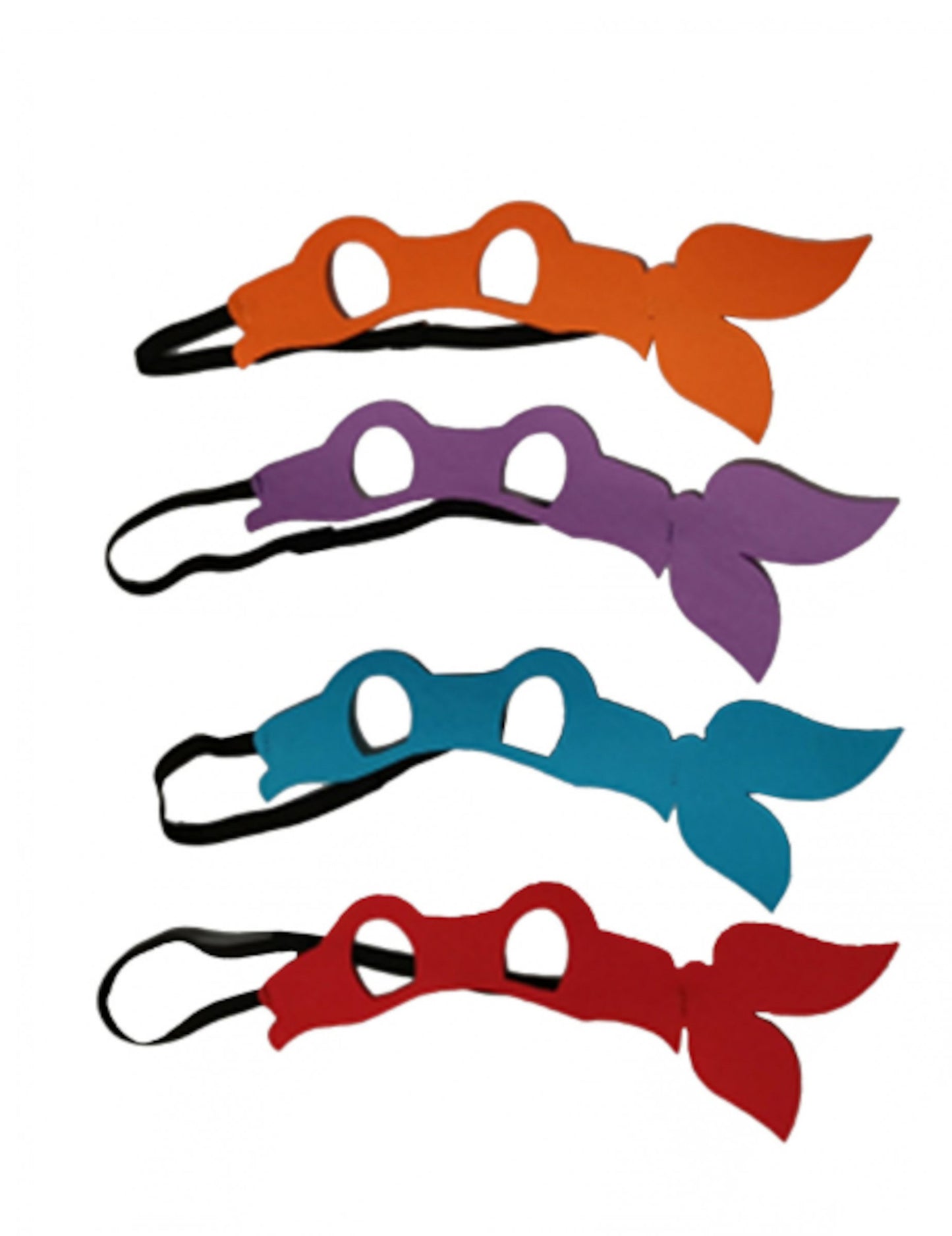 Détail des 4 masques interchangeables du déguisement Tortue Ninja luxe