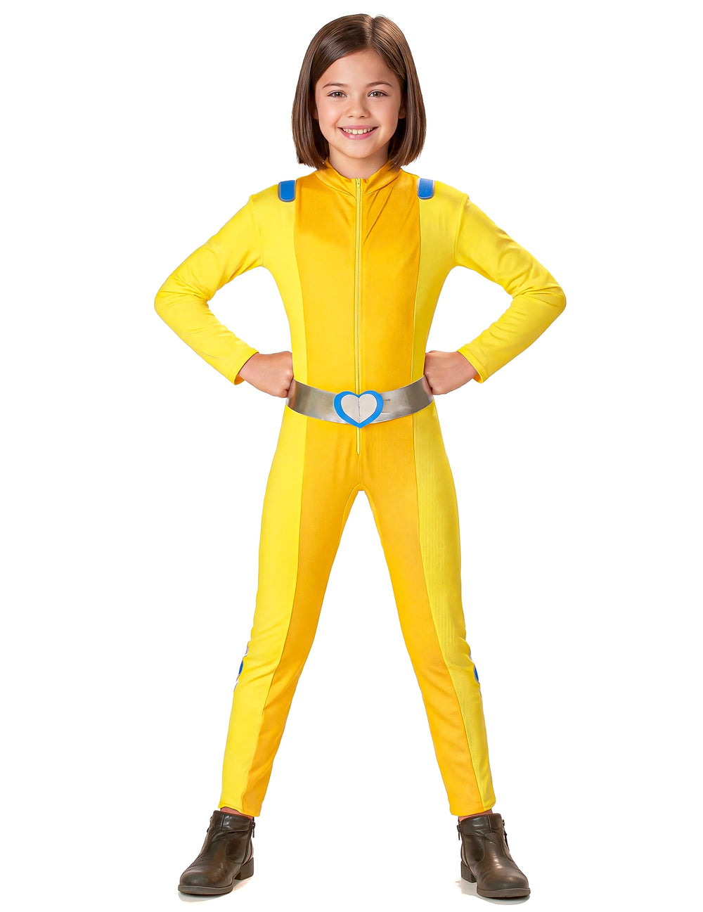 Déguisement Totally Spies™ Alex pour fille jaune avec ceinture argentée
