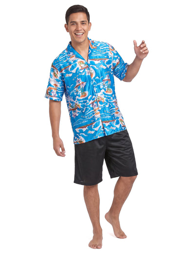 Disfarce de turista havaiano homem