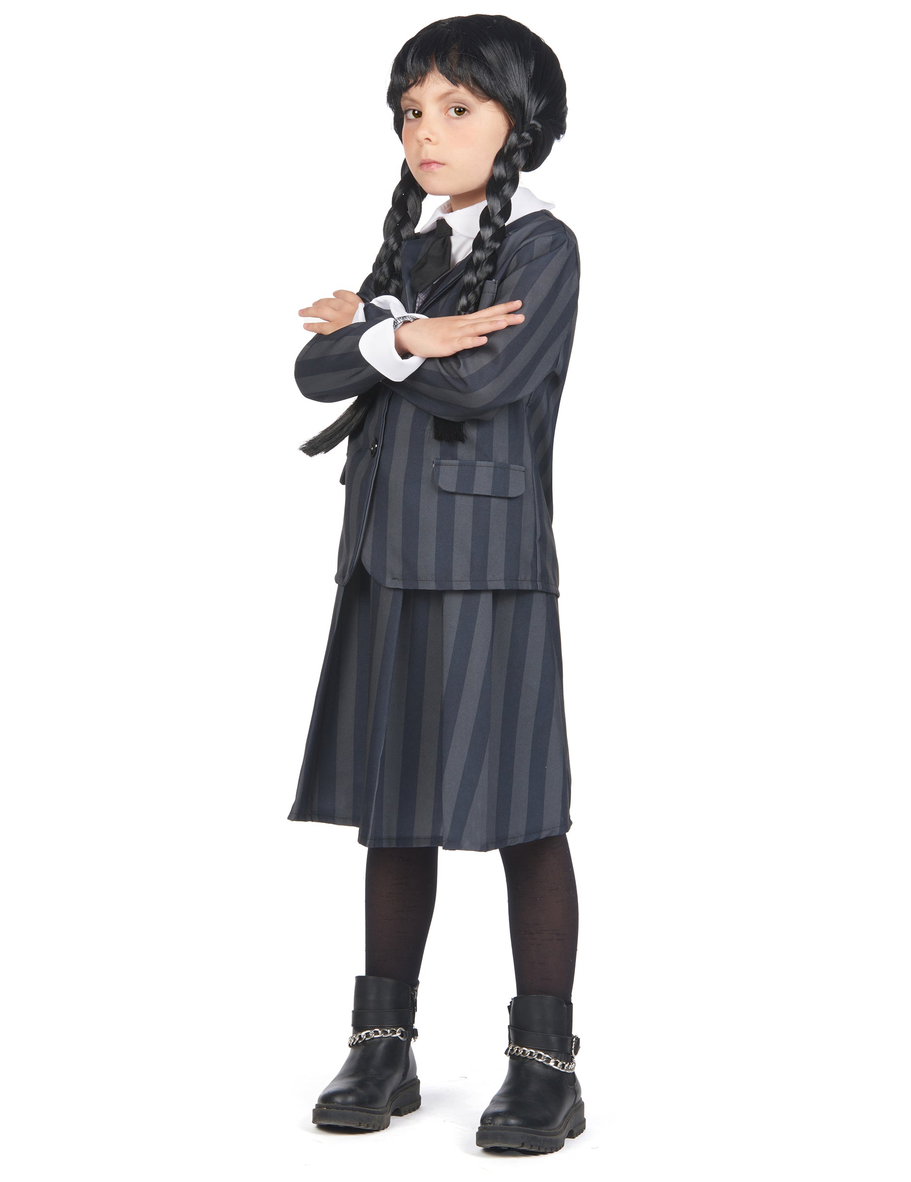 Vue de profil du déguisement uniforme scolaire gothique