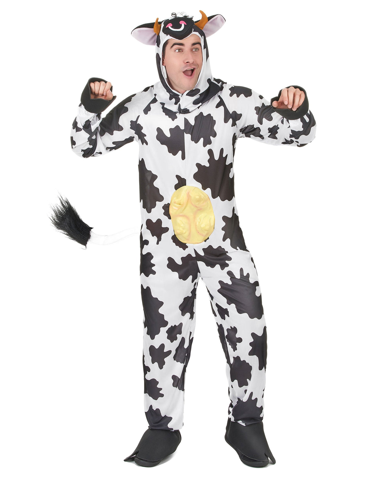 Déguisement de vache pour adulte noir et blanc avec pis