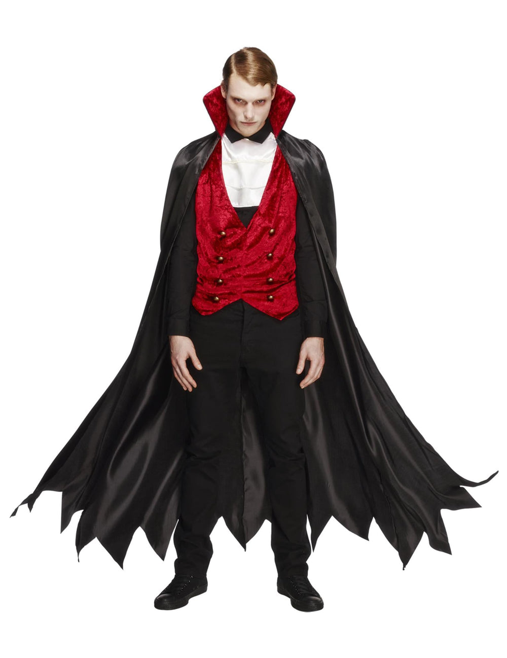 Vue d'ensemble du déguisement de vampire avec cape