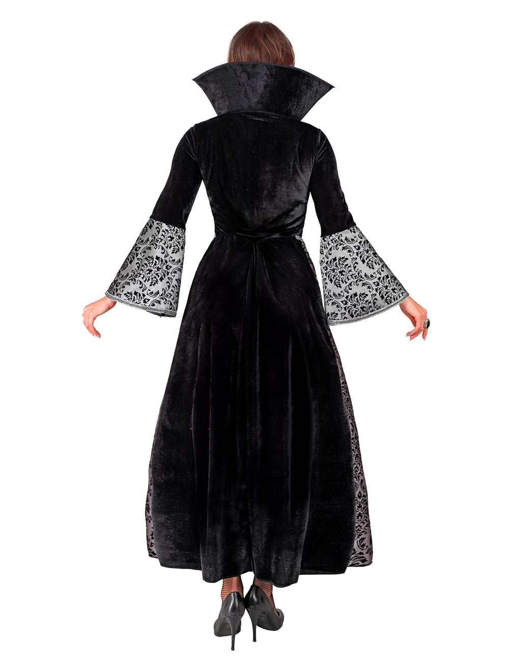 Vue de dos du déguisement vampire baroque pour femme