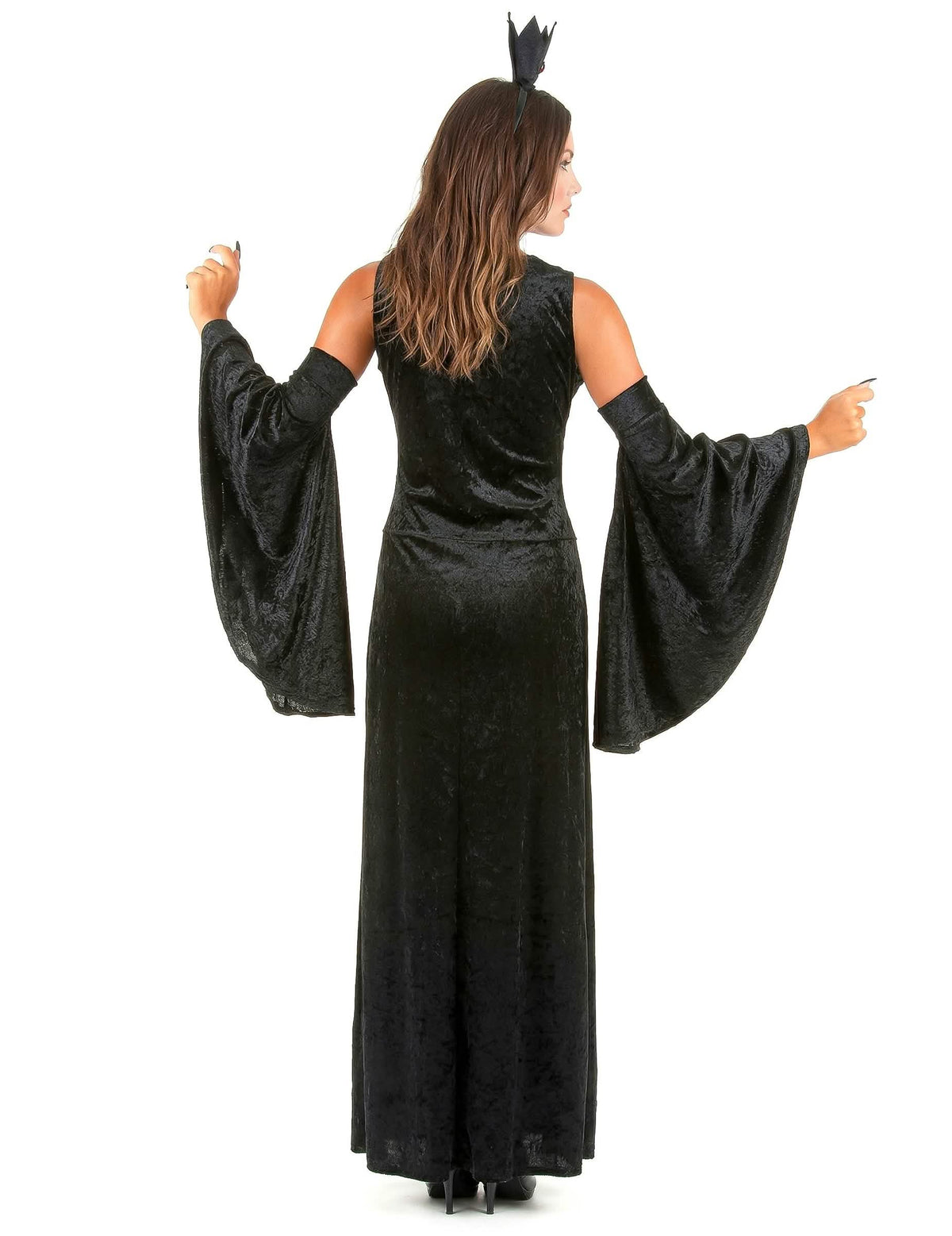 Vista de costas do disfarce de vampira chique para mulher