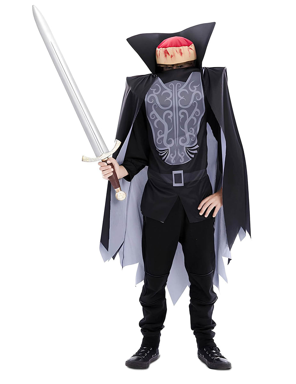 Espada prateada do disfarce de vampiro decapitado para criança