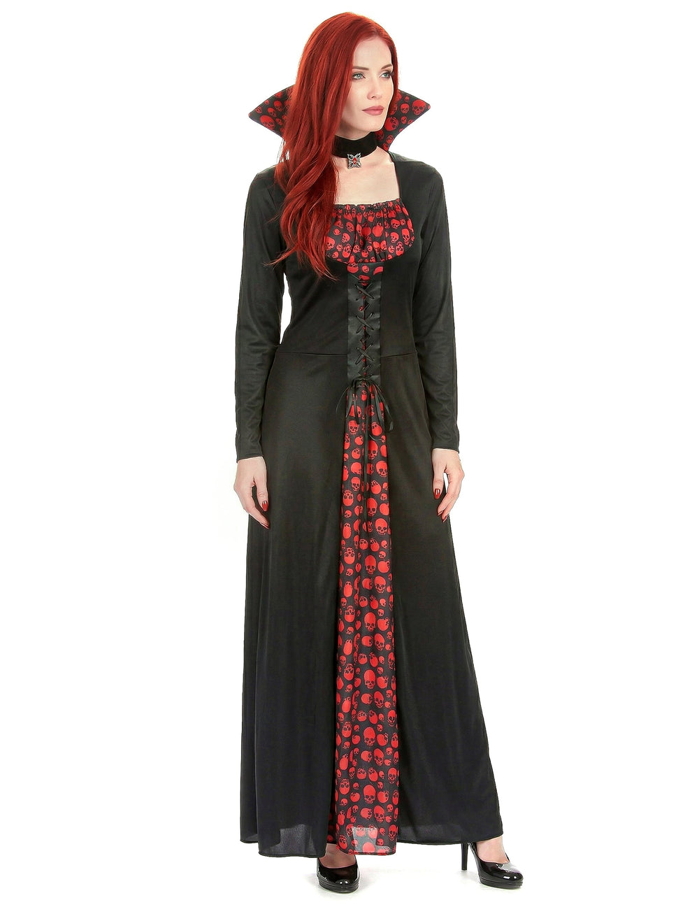 Vue de trois-quarts du déguisement de vampire élégant pour femme