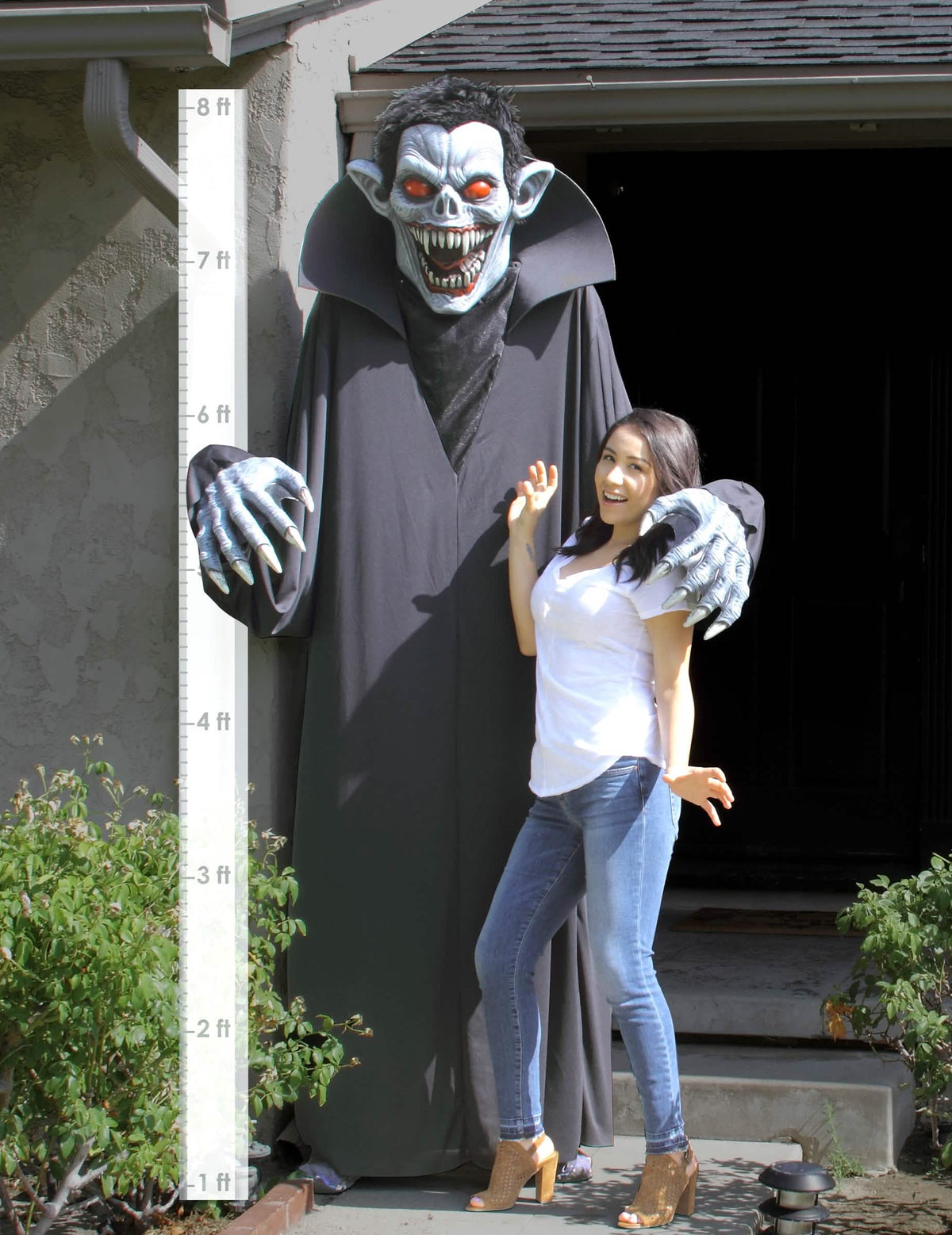 Escala de altura do disfarce de vampiro gigante 2 em 1