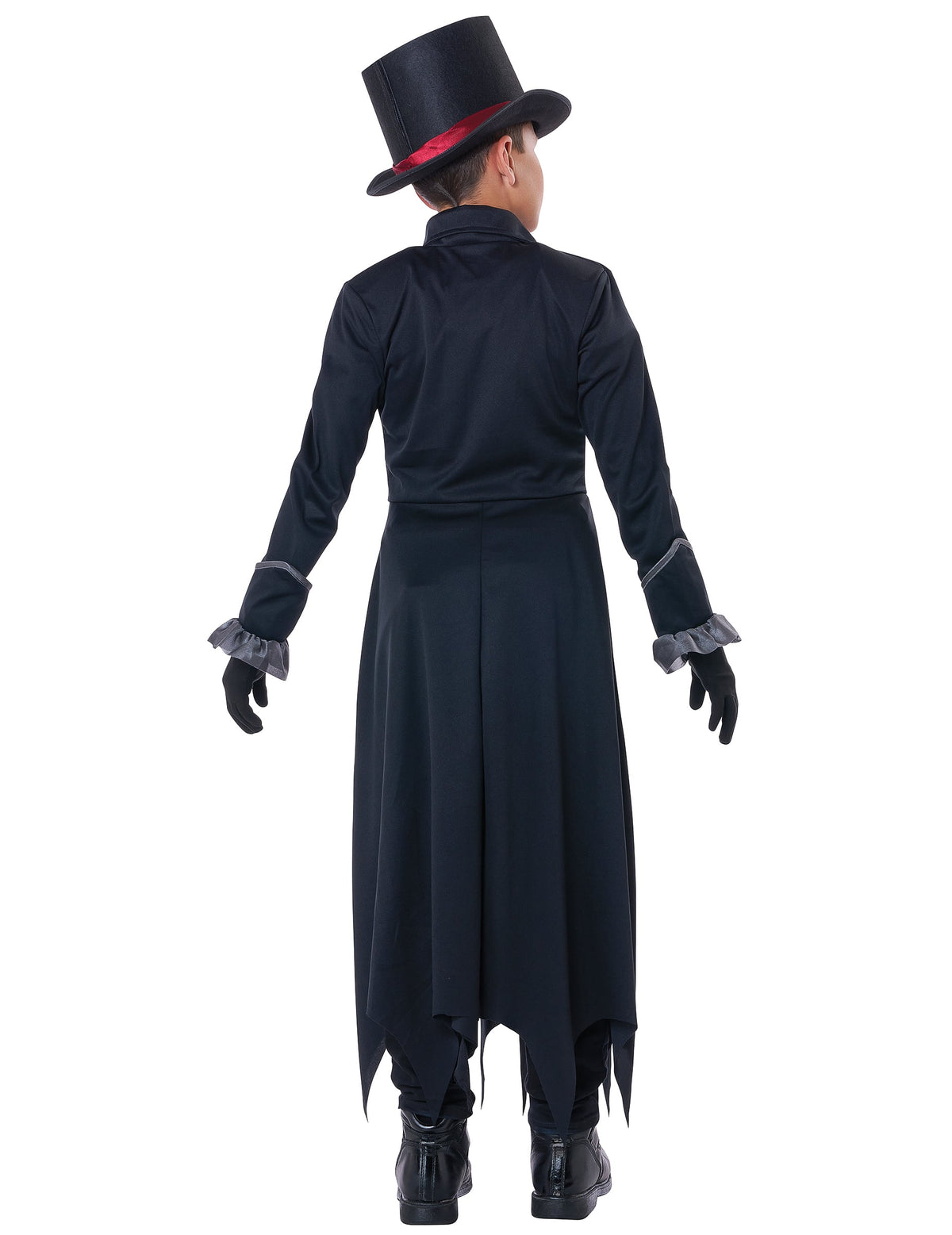Déguisement vampire gothique luxe pour garçon noir avec haut-de-forme