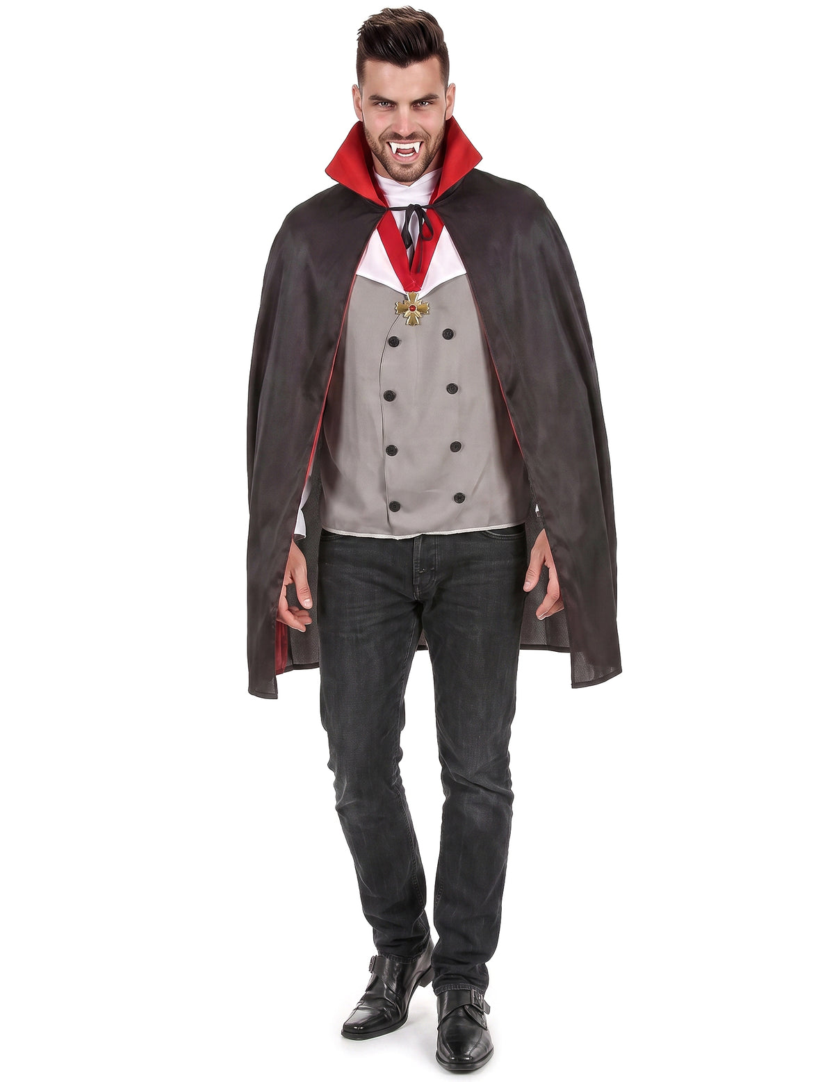 Disfarce vampiro cinzento homem Halloween