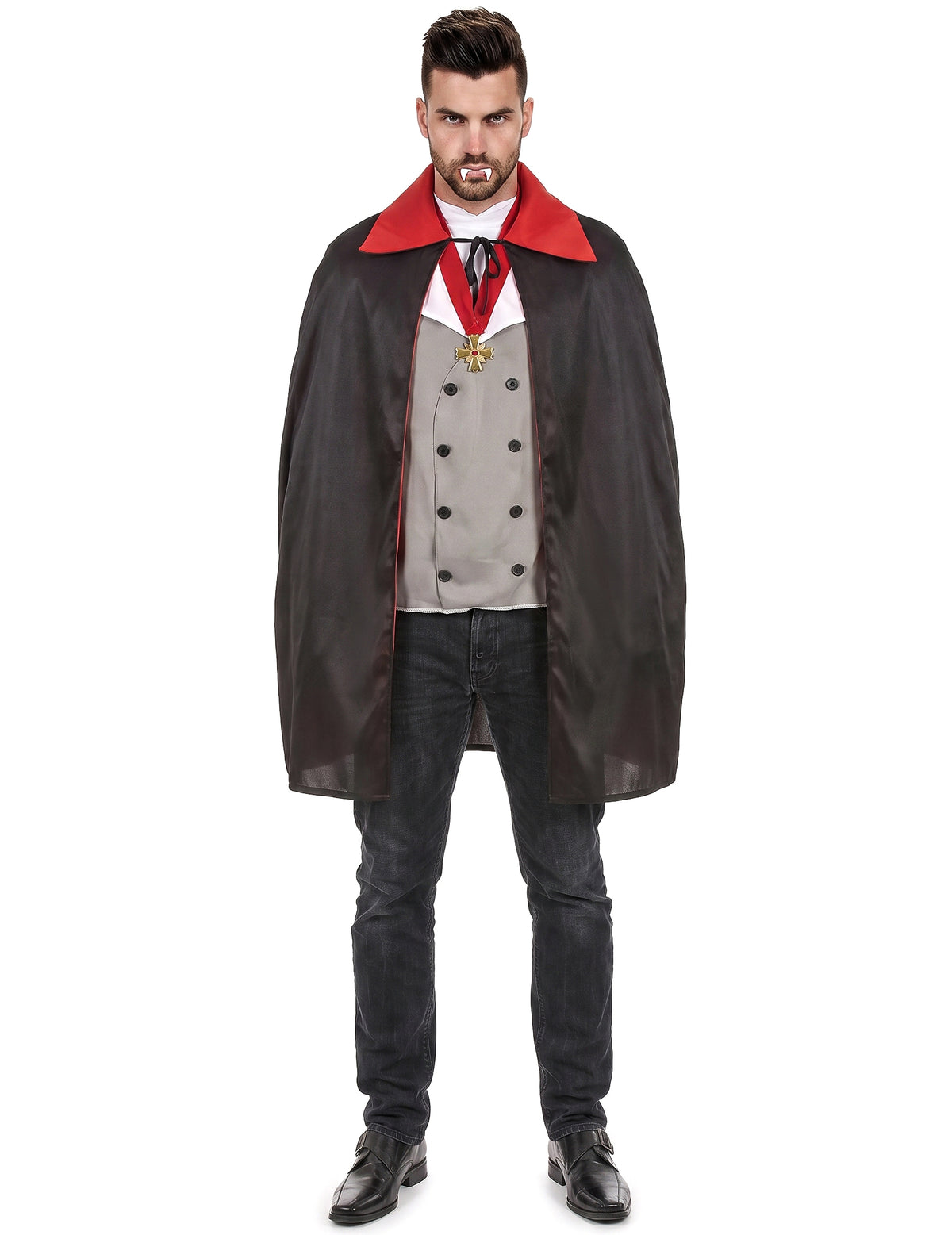 Disfarce vampiro cinzento homem Halloween