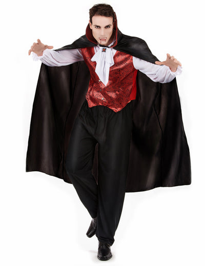 Disfarce vampiro vermelho homem Halloween