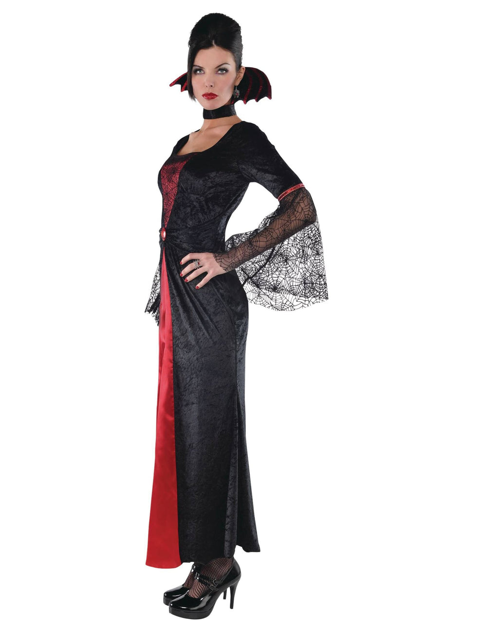 Vue de profil du déguisement de vampire pour femme