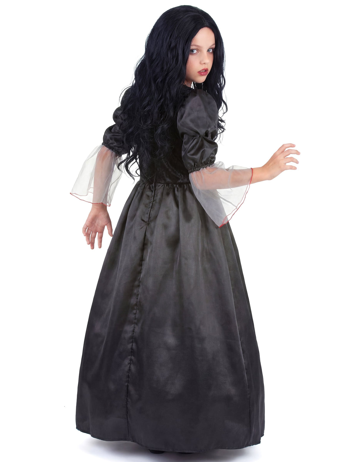 Vue de dos du déguisement de vampire pour fille