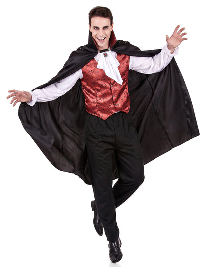 Disfarce vampiro vermelho homem Halloween