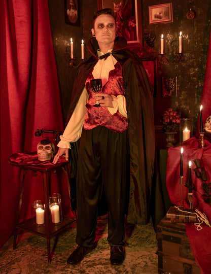 Disfarce vampiro vermelho homem Halloween