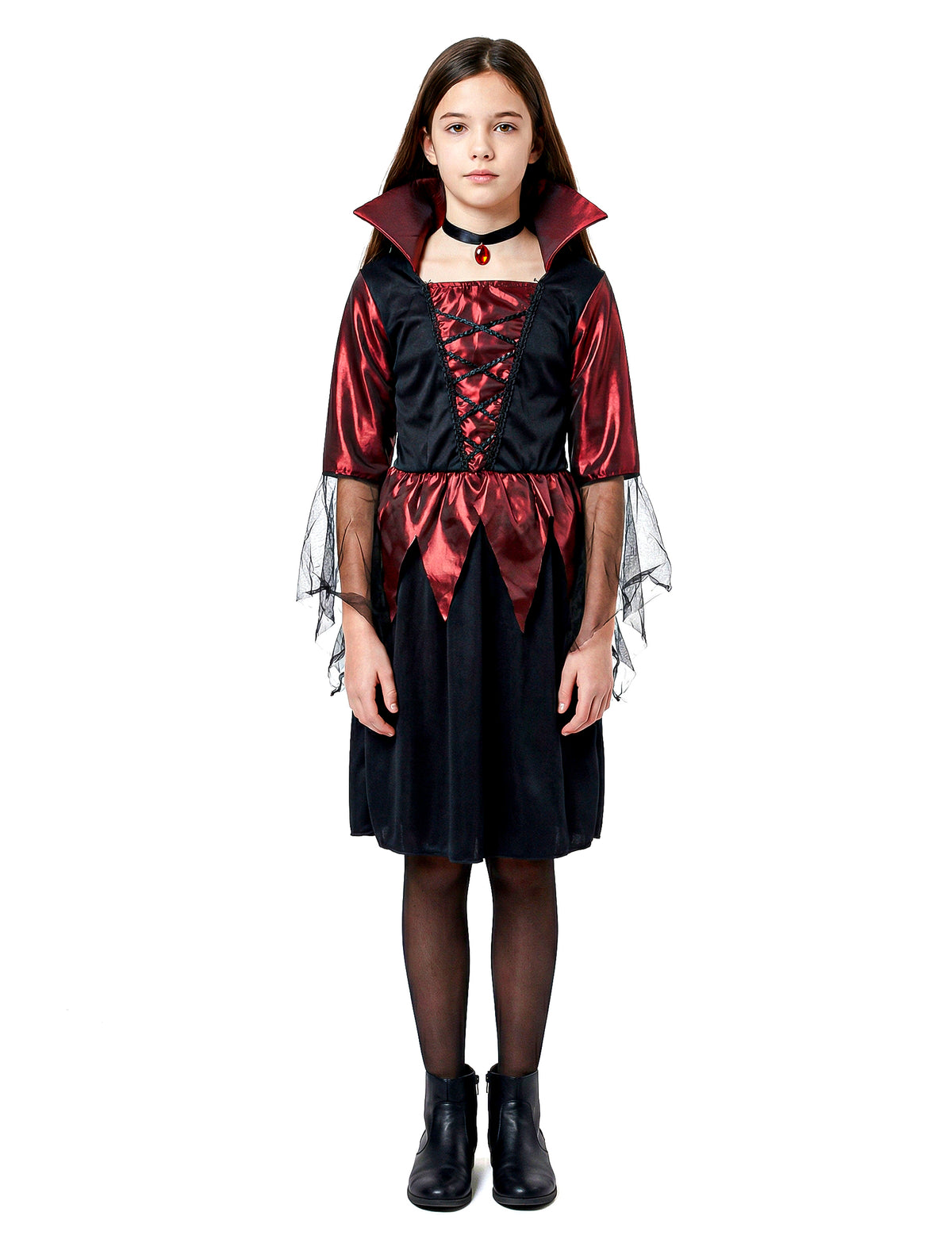 Vue de dos du déguisement de vampire pour fille