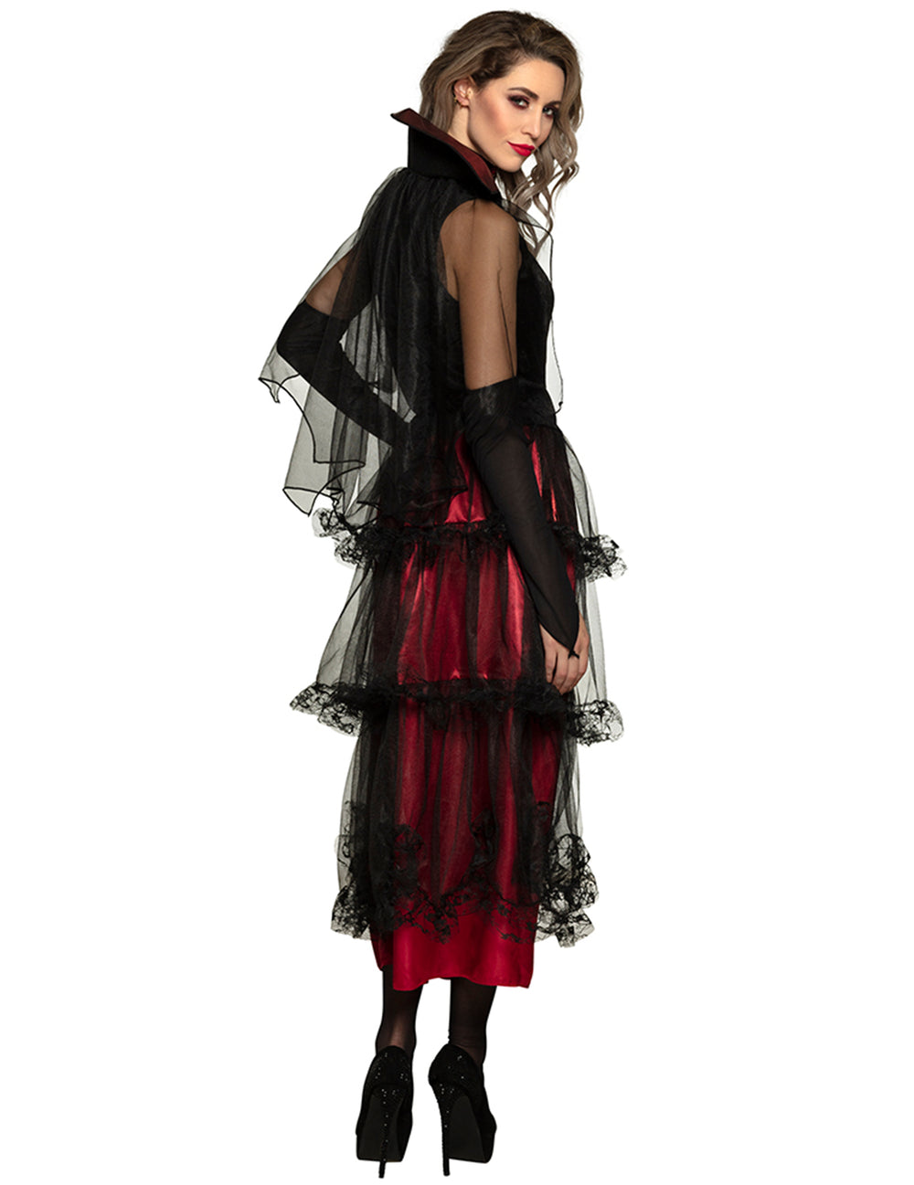 Vue de dos du déguisement de vampiresse élégante