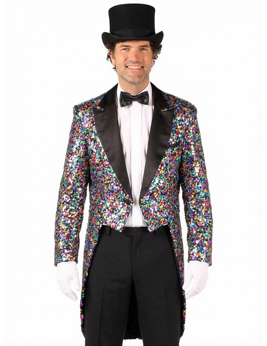 Casaco de Carnaval com lantejoulas coloridas para homem