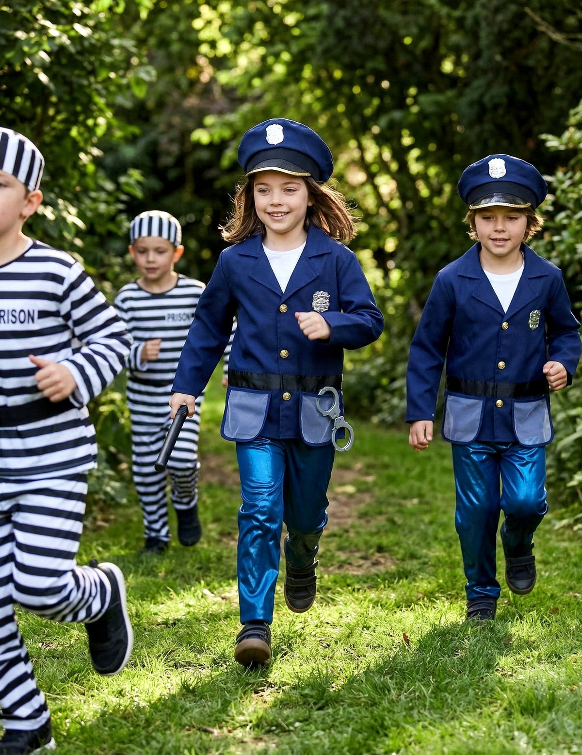 Mise en situation du déguisement avec accessoires policier pour enfant