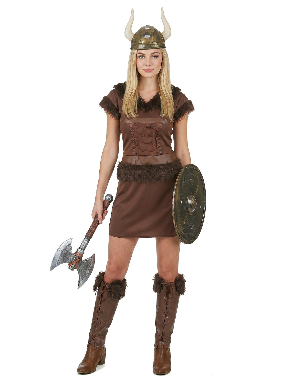 Disfarce Viking sexy castanho mulher