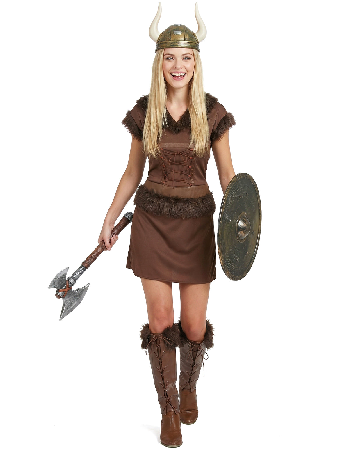 Disfarce Viking sexy castanho mulher