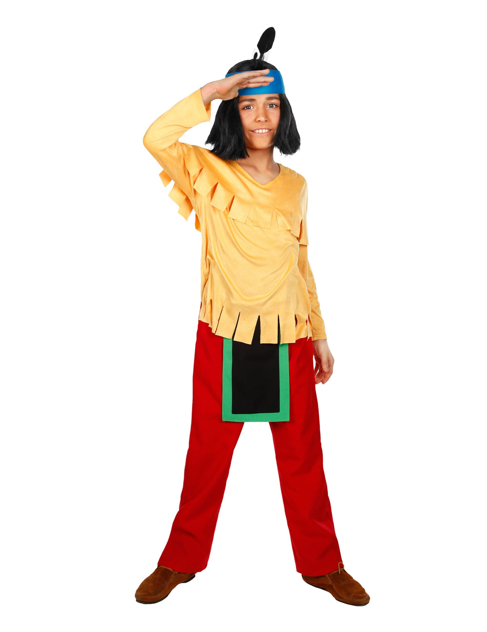 Déguisement Yakari™ pour garçon avec haut jaune et pantalon rouge