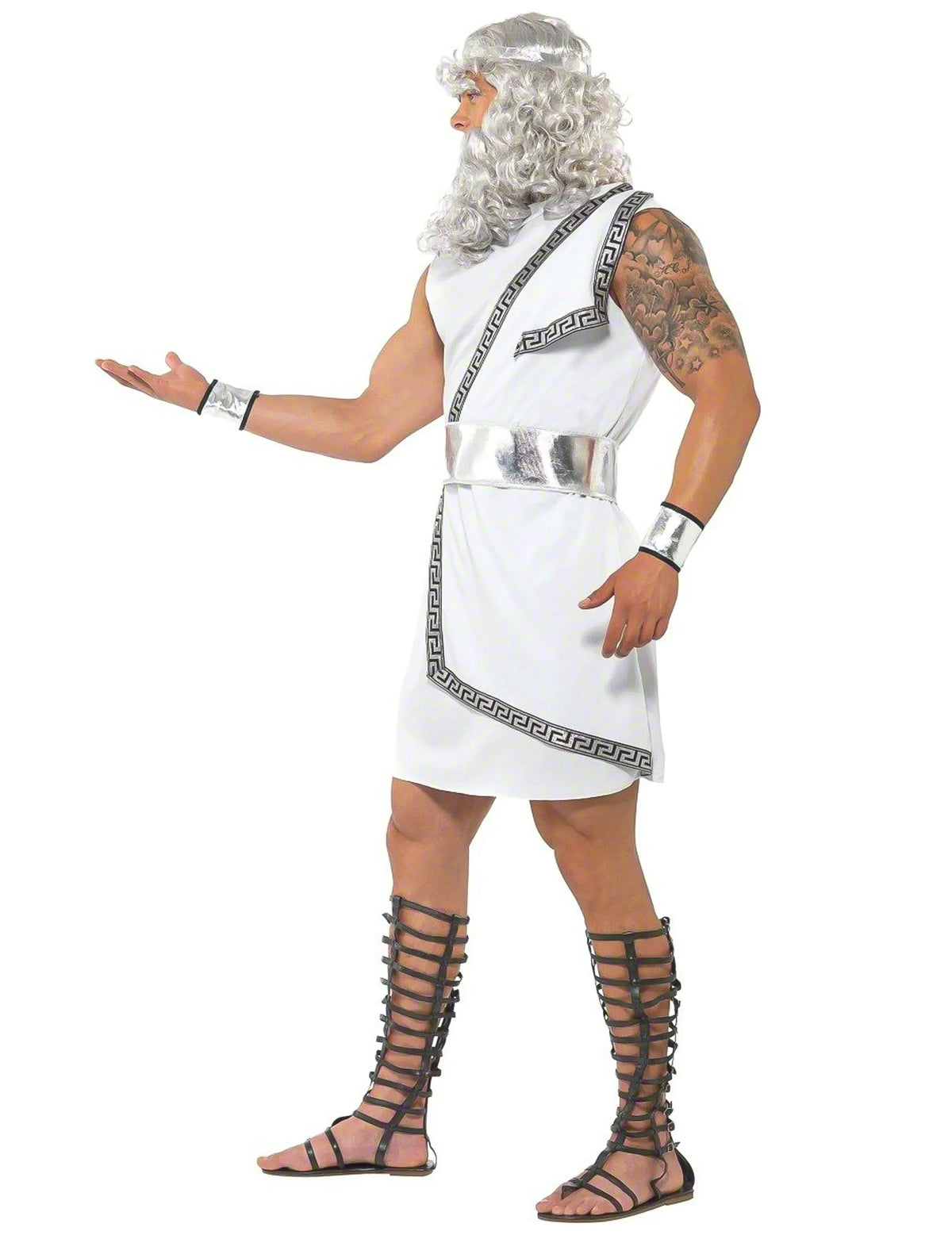 Vue de profil du déguisement de Zeus pour homme