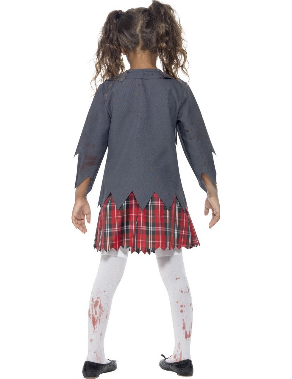 Vue de dos du déguisement de zombie écolière