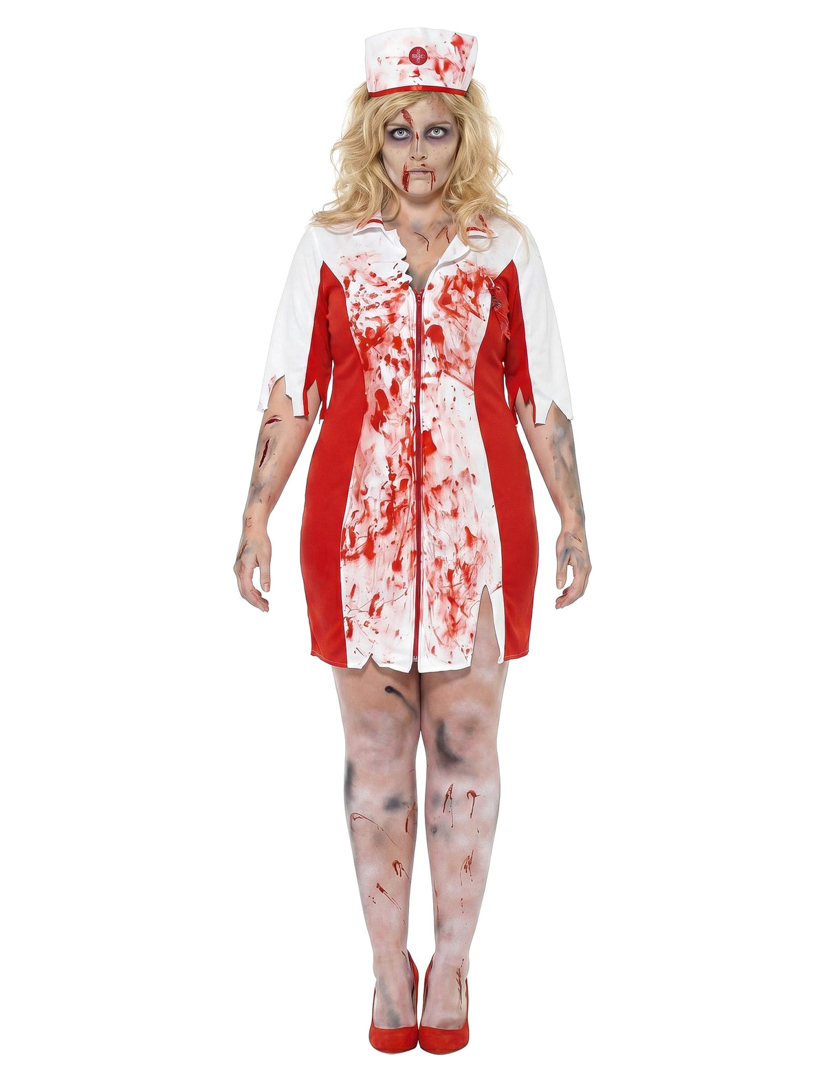 Disfarce enfermeira zumbi mulher Halloween