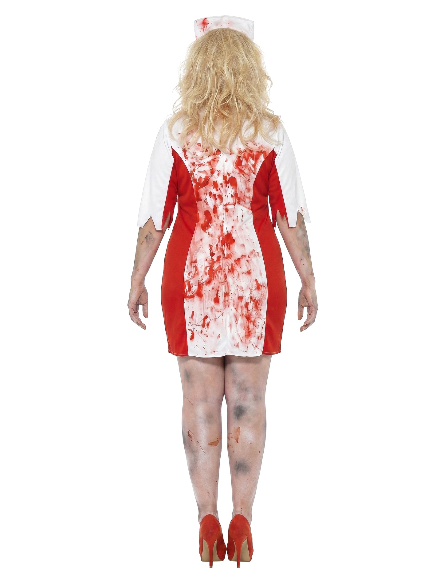 Disfarce enfermeira zumbi mulher Halloween