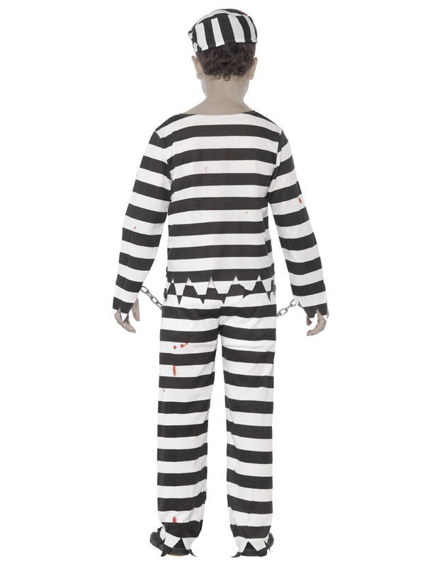 Vue de dos du déguisement zombie prisonnier garçon Halloween