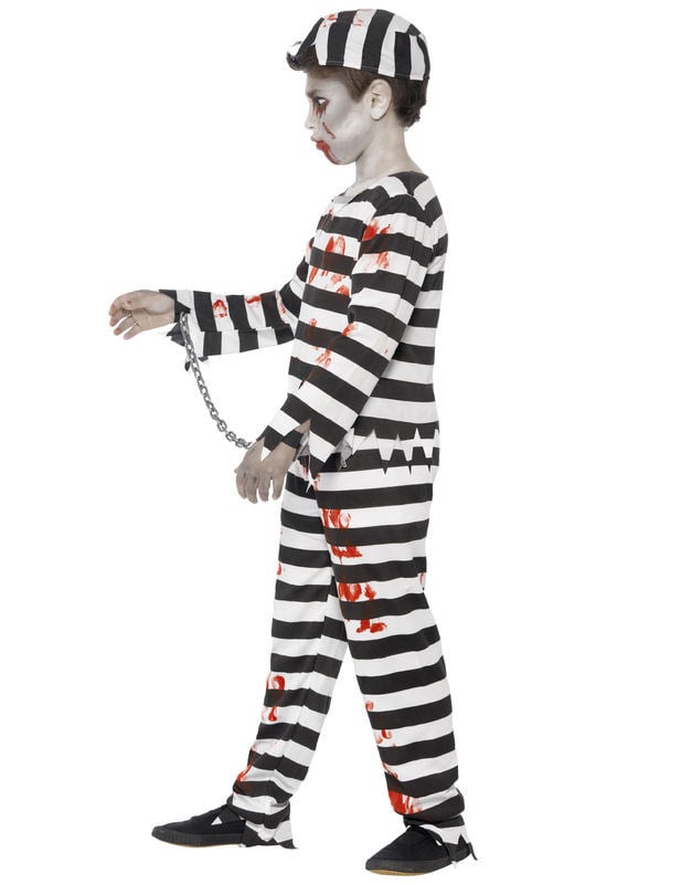 Vue de profil du déguisement zombie prisonnier garçon Halloween