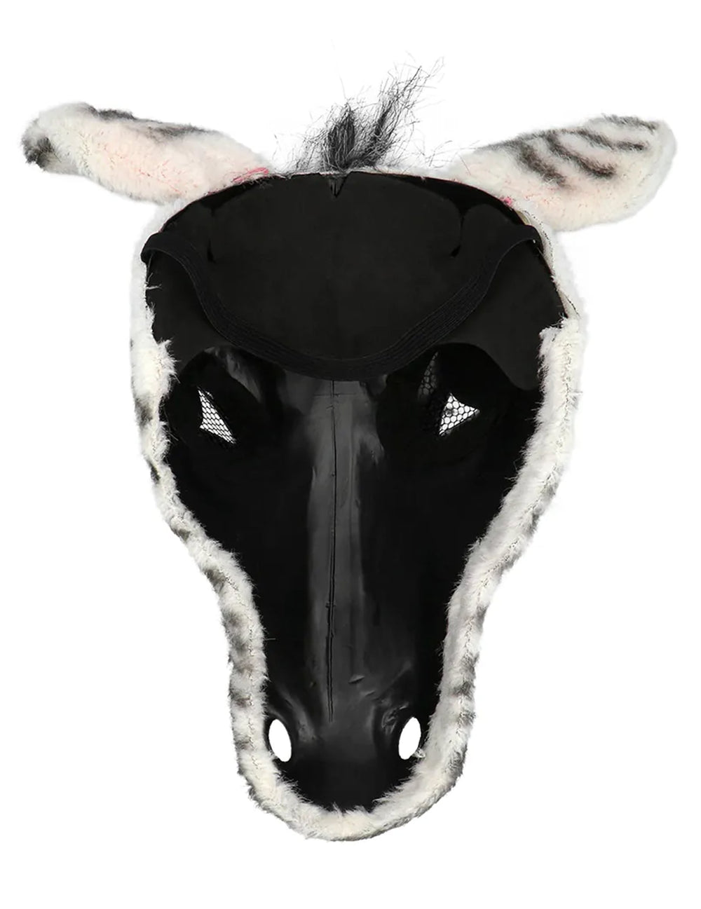 Vue de l'intérieur du demi-masque peluche zèbre
