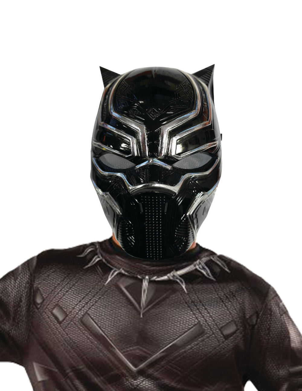 Demi-masque Black Panther pour enfant noir et argenté