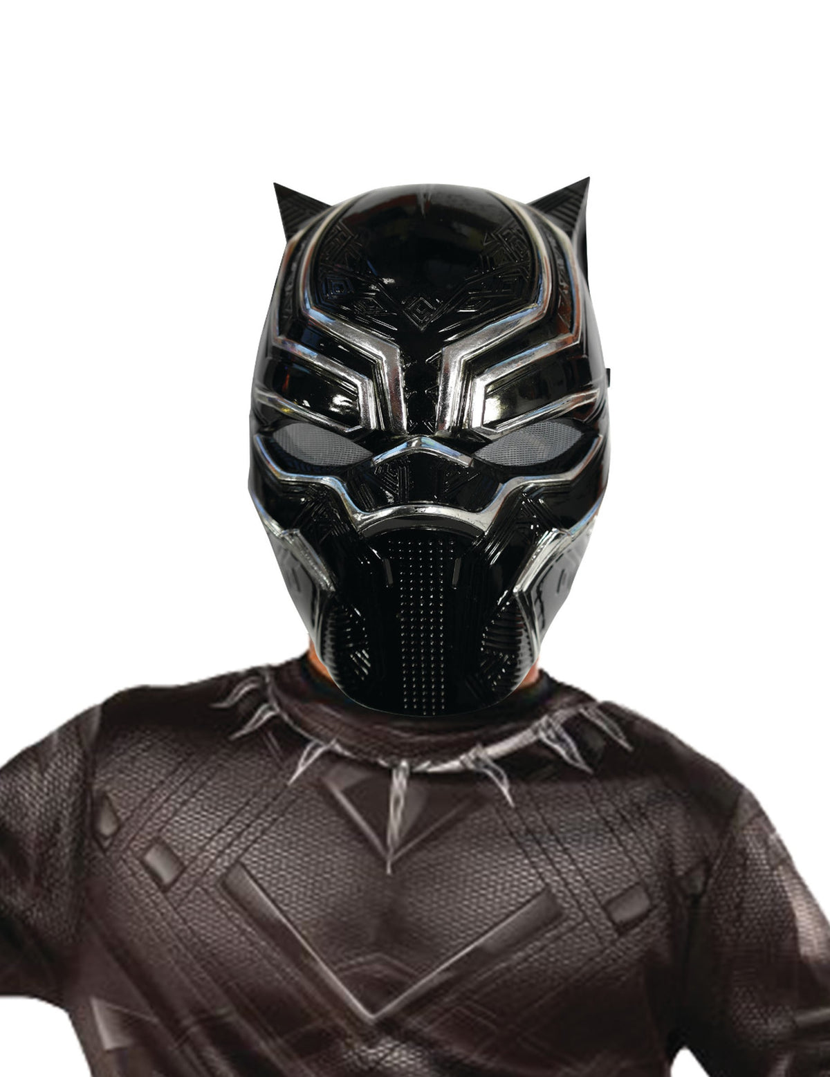 Demi-masque Black Panther pour enfant noir et argenté
