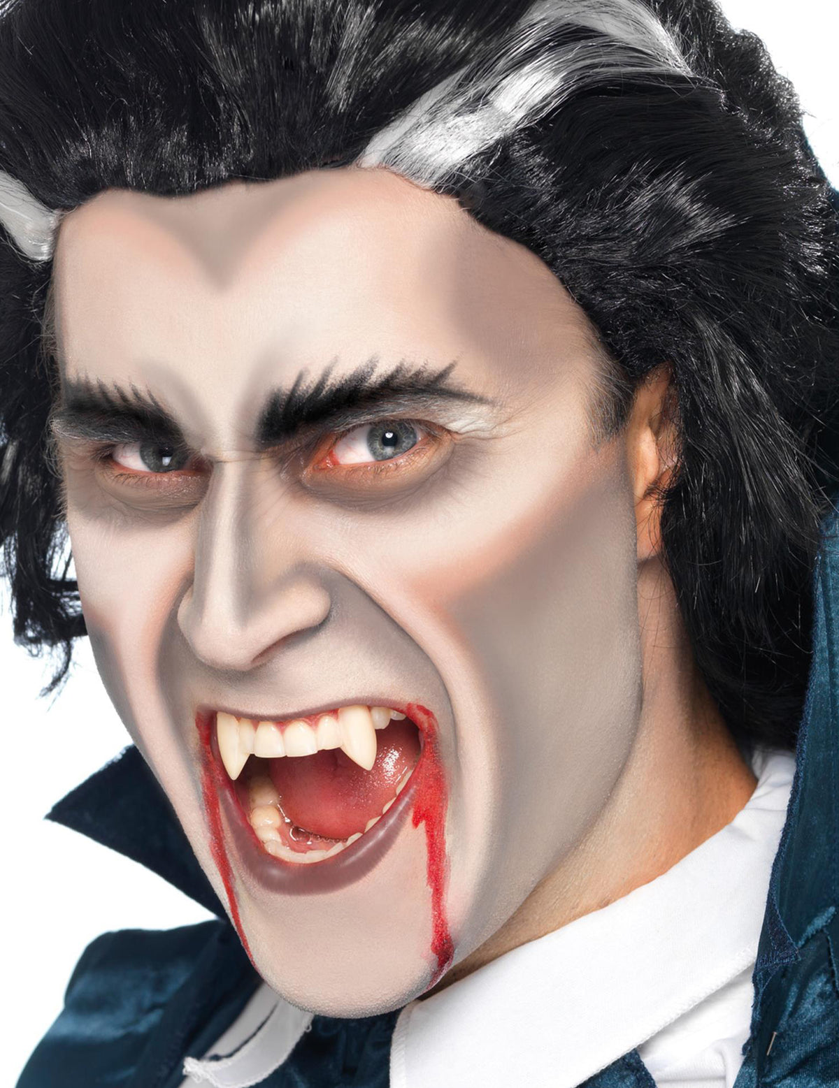 Dentier de vampire pour adulte avec faux sang