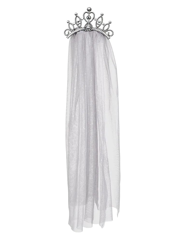Vue d'ensemble du diadème avec voile de mariée