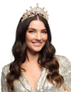 Diadema real metálico rosa gold adulto