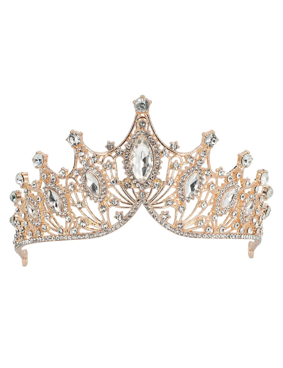 Diadema real metálico rosa gold adulto