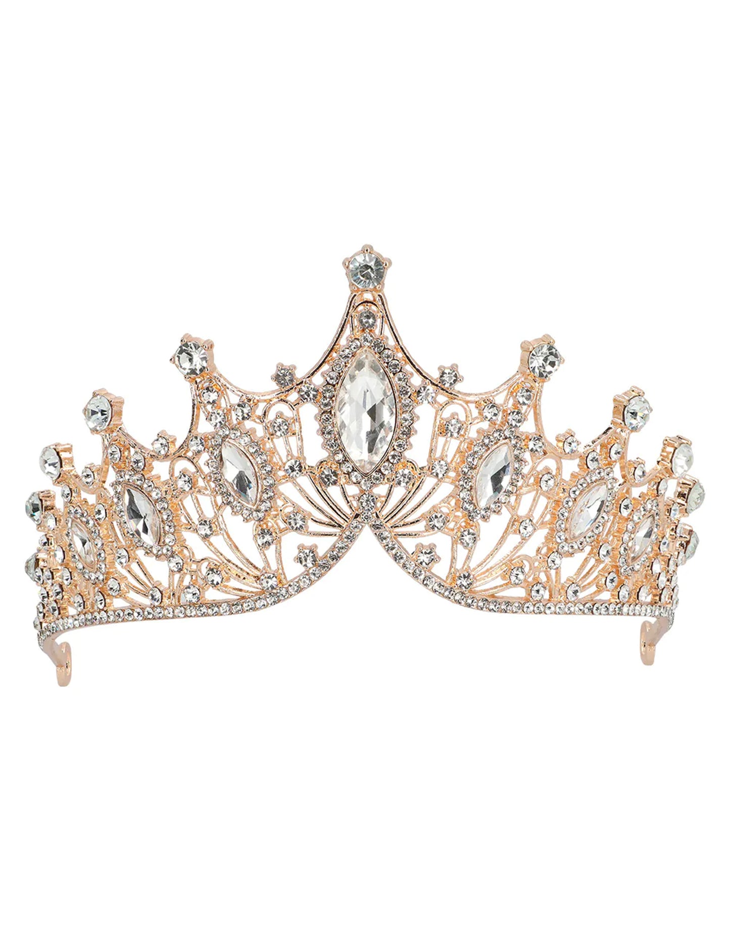 Diadema real metálico rosa gold adulto