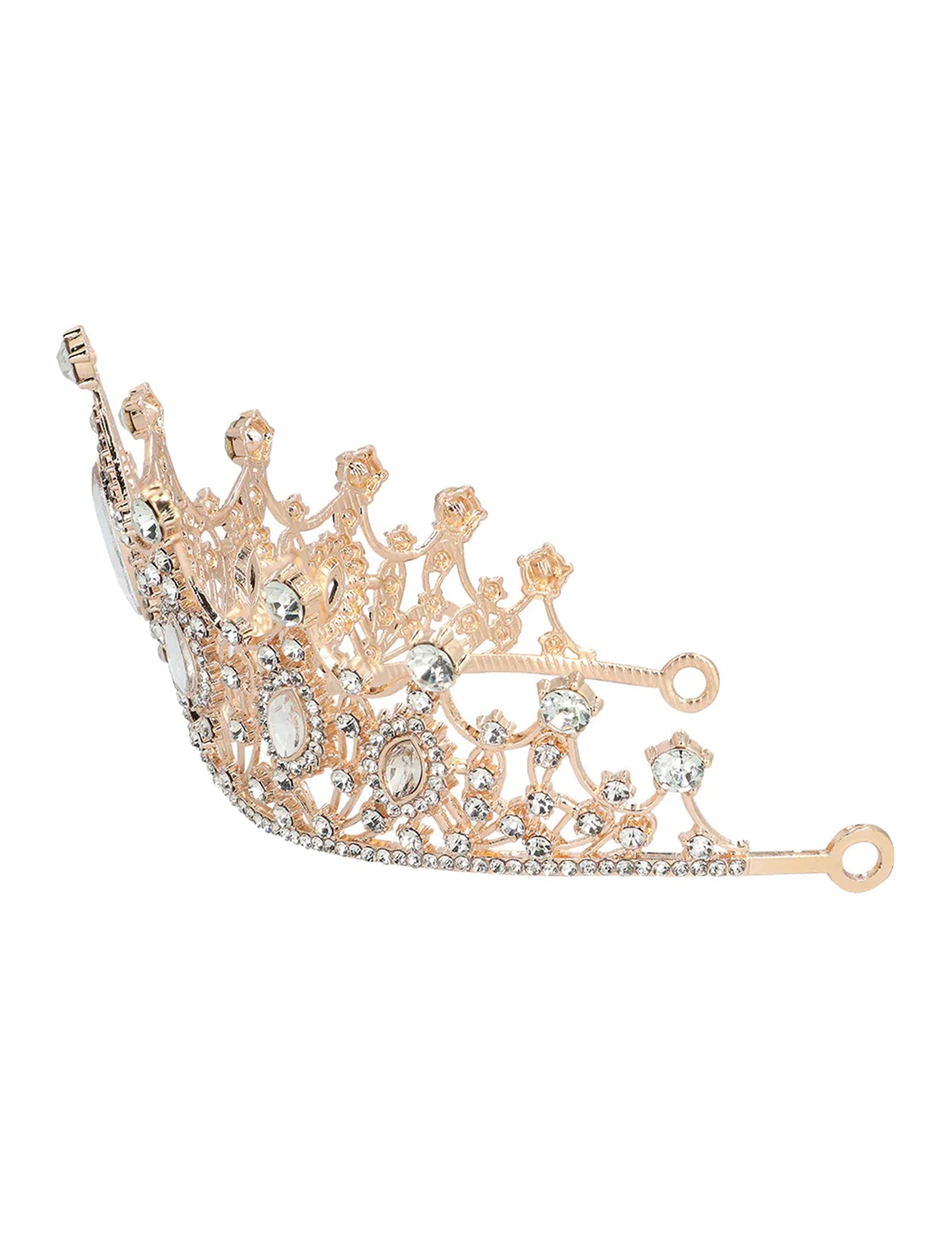 Diadema real metálico rosa gold adulto