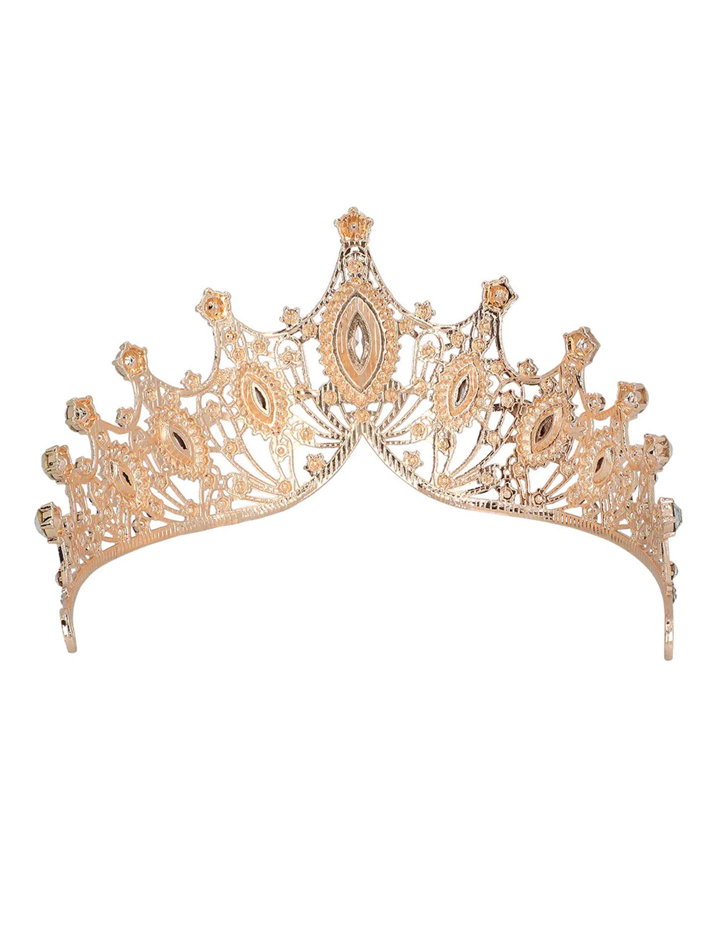 Diadema real metálico rosa gold adulto