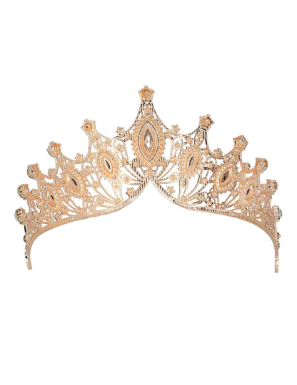 Diadema real metálico rosa gold adulto