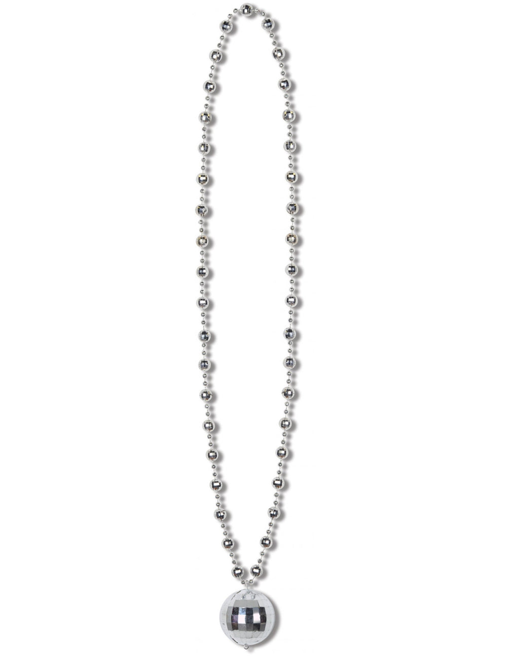 Collier boule Disco pour adulte argenté