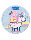 Disque azyme Peppa Pig pour enfant bleu avec Peppa sur une licorne et arc-en-ciel