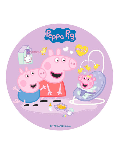 Disco de obreia para bolo Peppa Pig™ New Baby 20 cm
