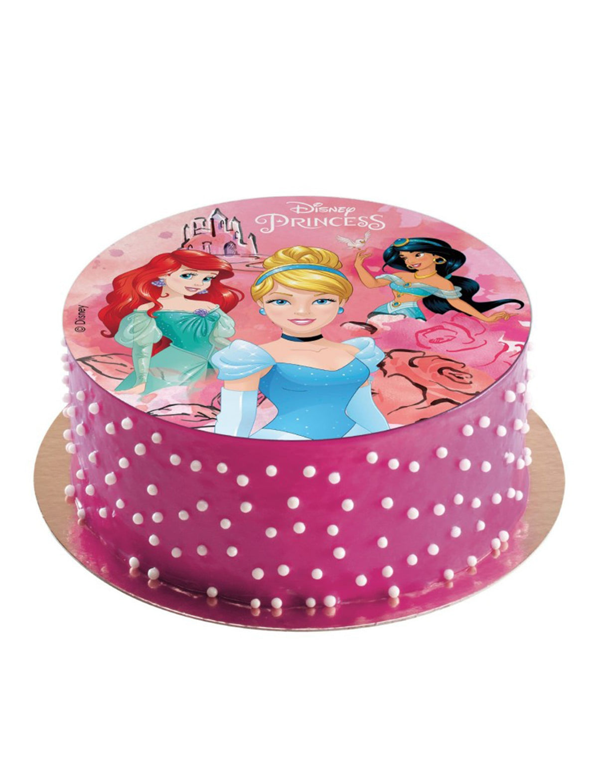 Mise en situation sur un gâteau du disque azyme Princesses Disney